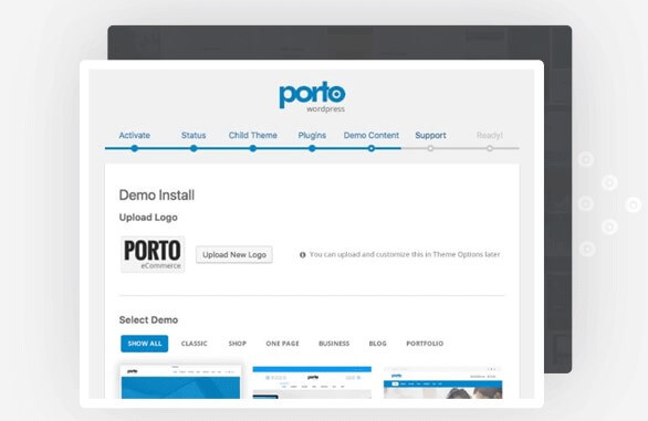 نقرة واحدة تثبيت قالب Porto